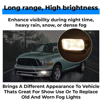 Solid Spare FOR 09-12 18 Dodge Ram 1500 2500 3500 Bumper Fog Lights Driving Lamps w/Bracket