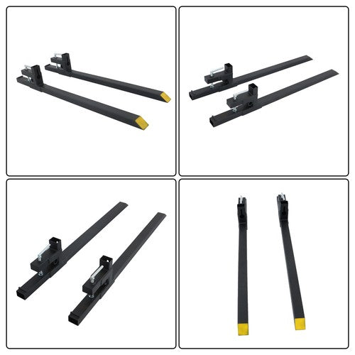 Solid Spare 60" Clamp on Pallet Forks 2000lbs for Loader Bucket Skidsteer Tractor