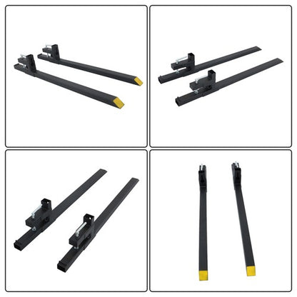 Solid Spare 60" Clamp on Pallet Forks 2000lbs for Loader Bucket Skidsteer Tractor