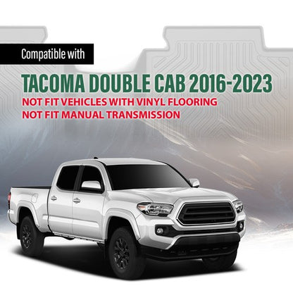 Solid Spare Fit For 2018-2023 Toyota Tacoma Double Cab All Weather TPE Floor Mats Liners