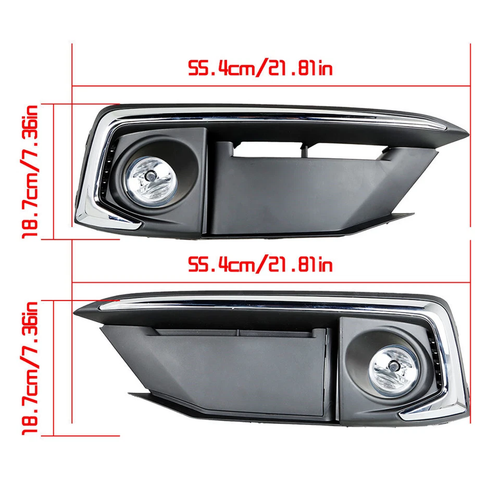 Pair Front Bumper Chrome Fog Light w/Cover For 2019-2020 Honda Civic Sedan/Coupe