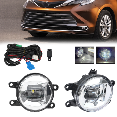 LED Fog Driving Lights Set For 2021-2025 2023 TY Sienna Harness Switch Kits Pair