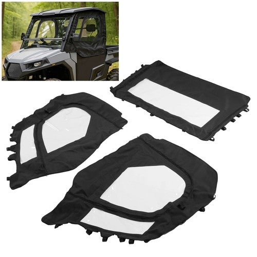 Solid Spare For T-Boss 550 750 560 760 UTV New PVC Soft Half Door Enclosure Black+Clear