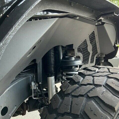 Solid Spare Front Inner Fender Liners Flares Aluminum For 2007-2018 Jeep Wrangler JK JKU