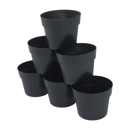 Solid Spare Heavy Duty 5 Gallon Planters Plastic Nursery Pots Flower Plant Pots 6 Pack