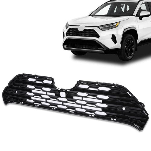 Solid Spare Fit For 2019-2022 Toyota RAV4 Front Center Bumper Grille Grill w/ Radar Holes