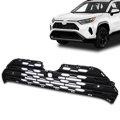 Solid Spare Fit For 2019-2022 Toyota RAV4 Front Center Bumper Grille Grill w/ Radar Holes