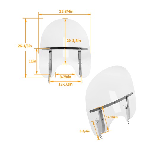 Solid Spare 26" Acrylic Windscreen Windshield For Harley Softail Deluxe Fat Boy FLS 2000-17