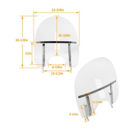 Solid Spare 26" Acrylic Windscreen Windshield For Harley Softail Deluxe Fat Boy FLS 2000-17