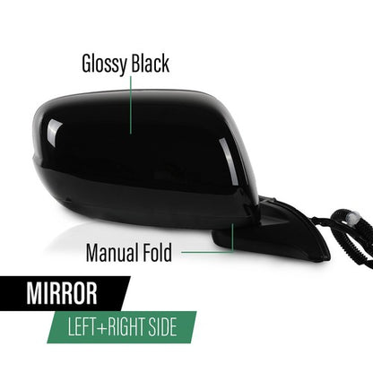 Solid Spare Manual Folding Power Mirror Driver & Passenger Side Fit For 2009-2014 Honda Fit