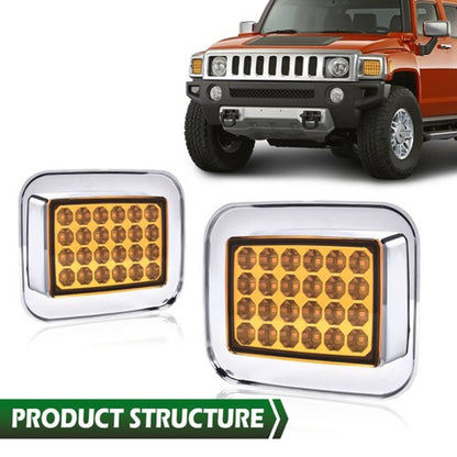 Solid Spare Fit For 2003-2009 Hummer H2 Amber Lens LED Front Turn Signal Light Parking Lamp