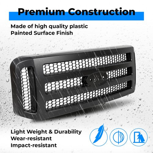 Solid Spare Black Painted Grille Assembly For Ford 05-07 F250 F350 Super Duty FOR FO1200457