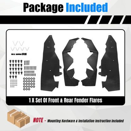 Solid Spare Front&Rear Fender Extensions (Flares) for Honda Talon 1000-R - LIFETIME WARRANTY