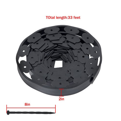 Solid Spare 2" Garden Landscape Edging 33 Feet No Dig Lawn Edging Border With 30 8-In Spike