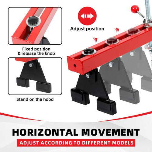 Solid Spare Engine Support Bar 1100lb Motor Transverse Bar Lift Holder Dual Hook Cross Hoist