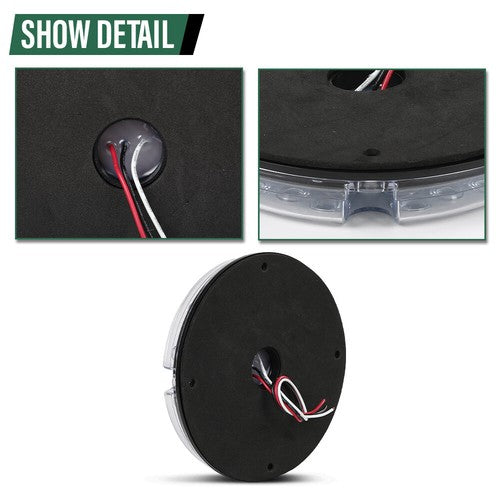 Solid Spare Fit For School Bus Transit Vehicle7" Round White Led Back-up Reverse Tail Light