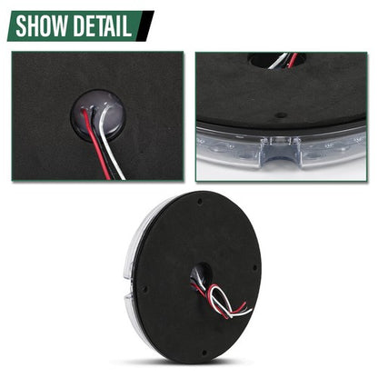 Solid Spare Fit For School Bus Transit Vehicle7" Round White Led Back-up Reverse Tail Light