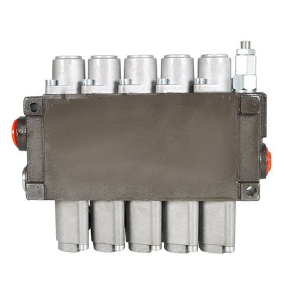 Solid Spare 5 Spool 13 GPM 3600 PSI SAE Ports Hydraulic Control Valve Double Acting New