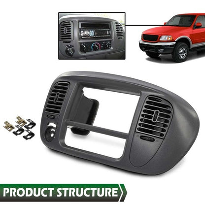 Solid Spare Fit For 1997-2003 Ford F150 Expedition Radio Climate Trim Bezel Dash Panel Gray