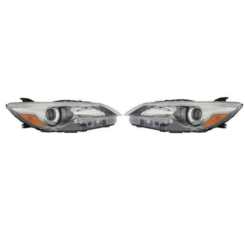 Solid Spare Headlights Headlamps Clear Lens Left+Right Side Fit For Toyota Camry 2015-2017