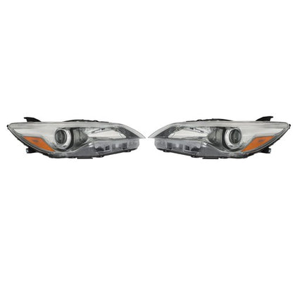 Solid Spare Headlights Headlamps Clear Lens Left+Right Side Fit For Toyota Camry 2015-2017