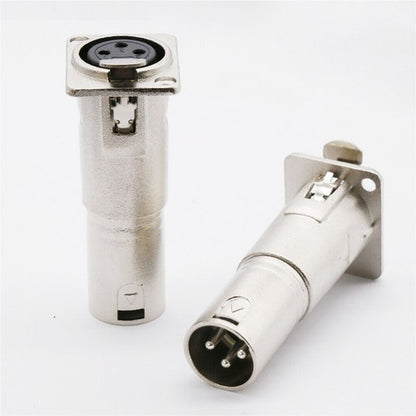 4 x 3 Pin XLR Female To Male Audio Pass Thru Feed Panel Mount Connector Adapter