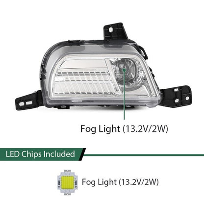 Solid Spare LED DRL Front Fog Light Driving Lamp Left Side Fit For 2019-2024 Ford Edge