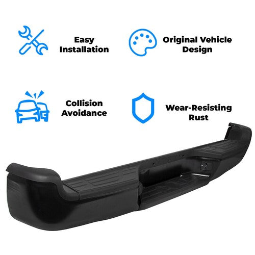 Solid Spare NEW Steel - Complete Black Rear Bumper Assembly For 2005-2015 Tacoma 05-15 SR5