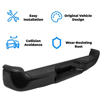 Solid Spare NEW Steel - Complete Black Rear Bumper Assembly For 2005-2015 Tacoma 05-15 SR5