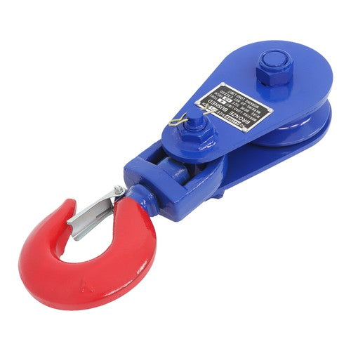 Solid Spare 4 Ton Snatch Block with Hook - 8800lbs Capacity, 4.5" Sheave, 1/2" Wire Rope