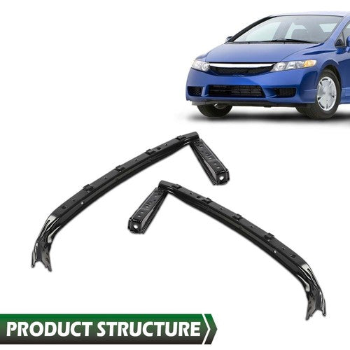 Solid Spare Bumper Brackets Fit For 2006-2011 Honda Civic Sedan Front Left+Right Side
