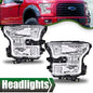 Solid Spare Fit For 15-17 Ford F-150 Chrome Housing Clear Corner Headlights Headlamps LH RH
