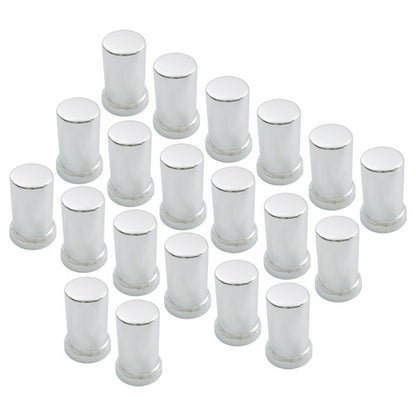 Solid Spare 33mm Lug Nut Covers Chrome Push On Style Plastic Tube Style For Truck 20 PCS
