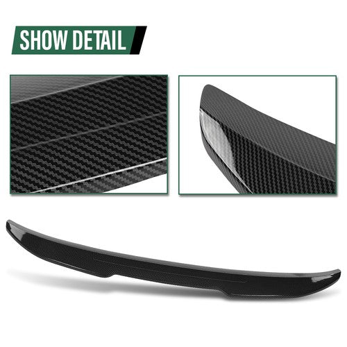 Solid Spare Rear Trunk Spoiler Wing Fit For 14-20 BMW 4-Series F32 Coupe Carbon Fiber Look