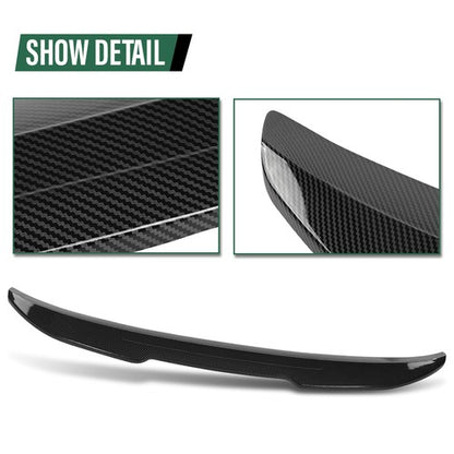 Solid Spare Rear Trunk Spoiler Wing Fit For 14-20 BMW 4-Series F32 Coupe Carbon Fiber Look
