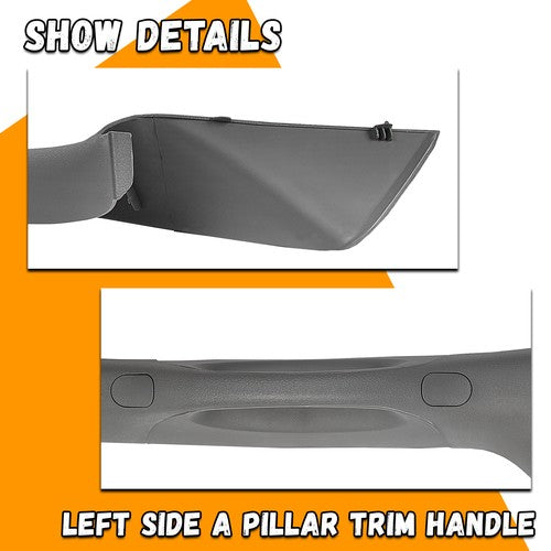 Solid Spare A Pillar Interior Trim Handle Driver Left Fit For 2004-2008 Ford F-150 Gray New