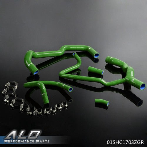 Solid Spare Fit For 1995-2004 Peugeot 306/406 Silicone Radiator Hose+Clamps Kit Green