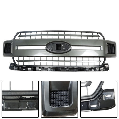 Solid Spare JL3Z-8200-FCPTM Hood Grille Bumper Upper Gray Set For Ford F-150 2018-2020 New