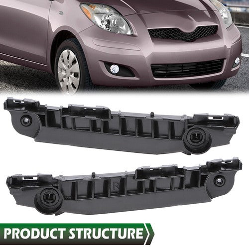 Solid Spare Fit For 07-11 Toyota Yaris Hatchback Front Bumper Bracket Right & Left