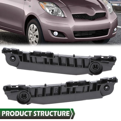 Solid Spare Fit For 07-11 Toyota Yaris Hatchback Front Bumper Bracket Right & Left