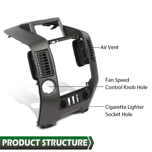 Solid Spare New Fit For Nissan Titan Armada Center Dash Console Instrument Bezel w/o Speaker