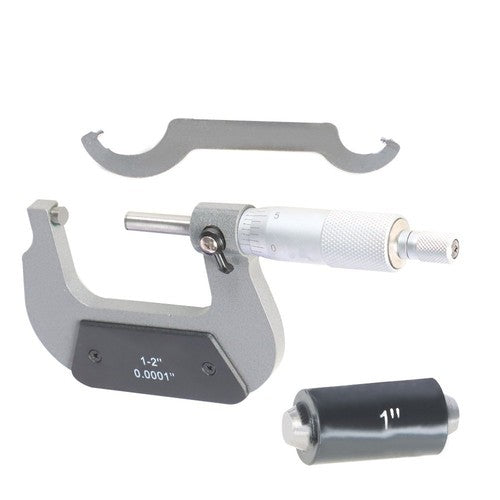 Solid Spare 1-2" Standard Precision Outside Micrometer 0.0001" Carbide Tipped High Quality