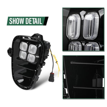 Solid Spare Fit For 2018-2020 Kia Rio LED DRL Daytime Running Fog Lights w/ Wire Switch