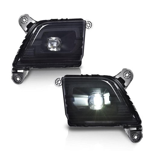 Solid Spare Fit For 2019-2022 Chevy Silverado 1500 New Generation LED Fog Lights Lamp Black