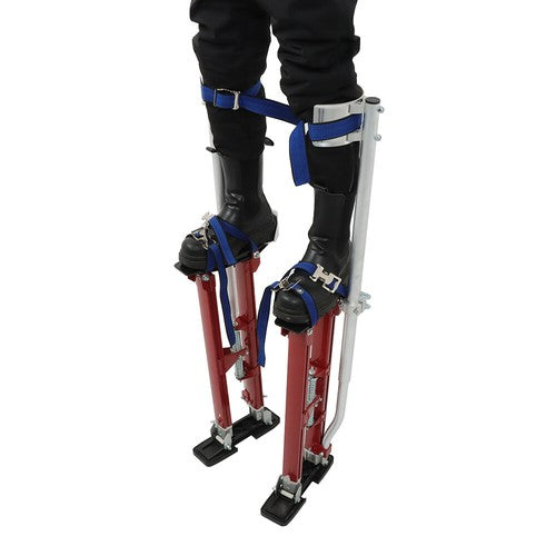 Solid Spare Aluminum Drywall Adjustable Height Stilts Tool For Painter Taping Red 24"-40"