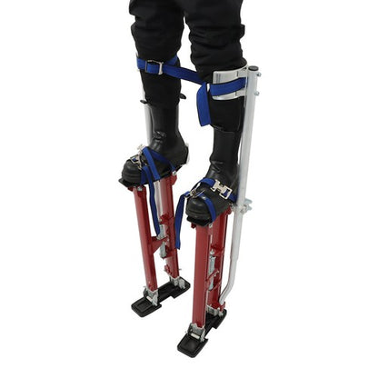 Solid Spare Aluminum Drywall Adjustable Height Stilts Tool For Painter Taping Red 24"-40"