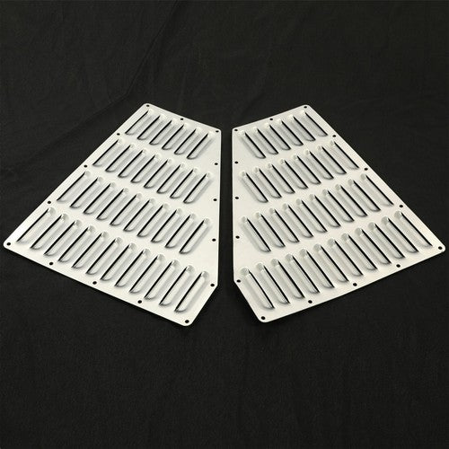 Solid Spare 2Pcs Silver Hood Louver Alum Vent Panels Kit For Jeep XJ Cherokee 1984-2001