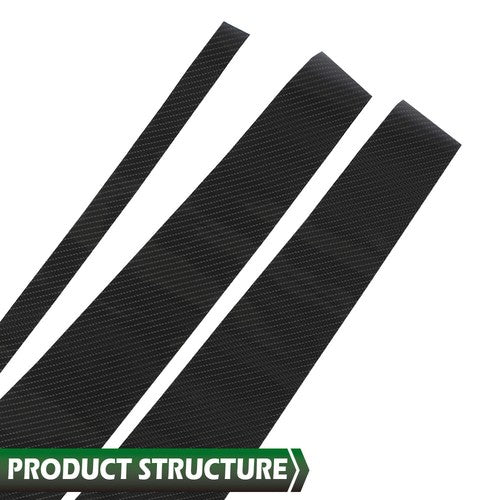 Solid Spare Fit For 2006-2011 BMW 3-Series E90 Door Trim Cover 6PC Carbon Look Pillar Posts