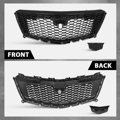 Solid Spare Front Bumper Grille Upper Grill Gloss Black Fit For 2017-2021 Cadillac XT5
