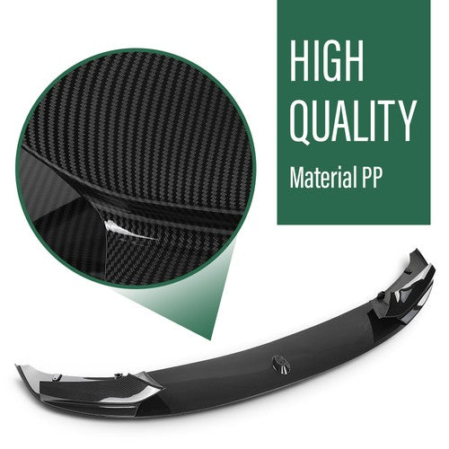 Solid Spare For 11-16 BMW F10 535i 528i 550i M Sport Carbon Look Front Bumper Lip Spoiler